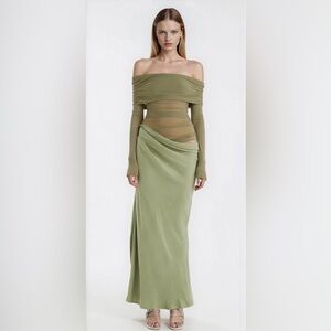 Olive Green Draped dress